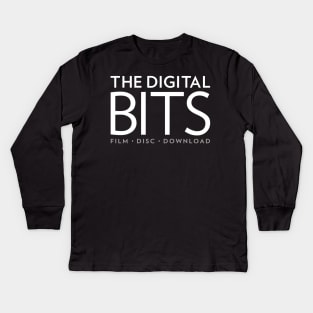 The Digital Bits - White on Dark - Front and Back Kids Long Sleeve T-Shirt